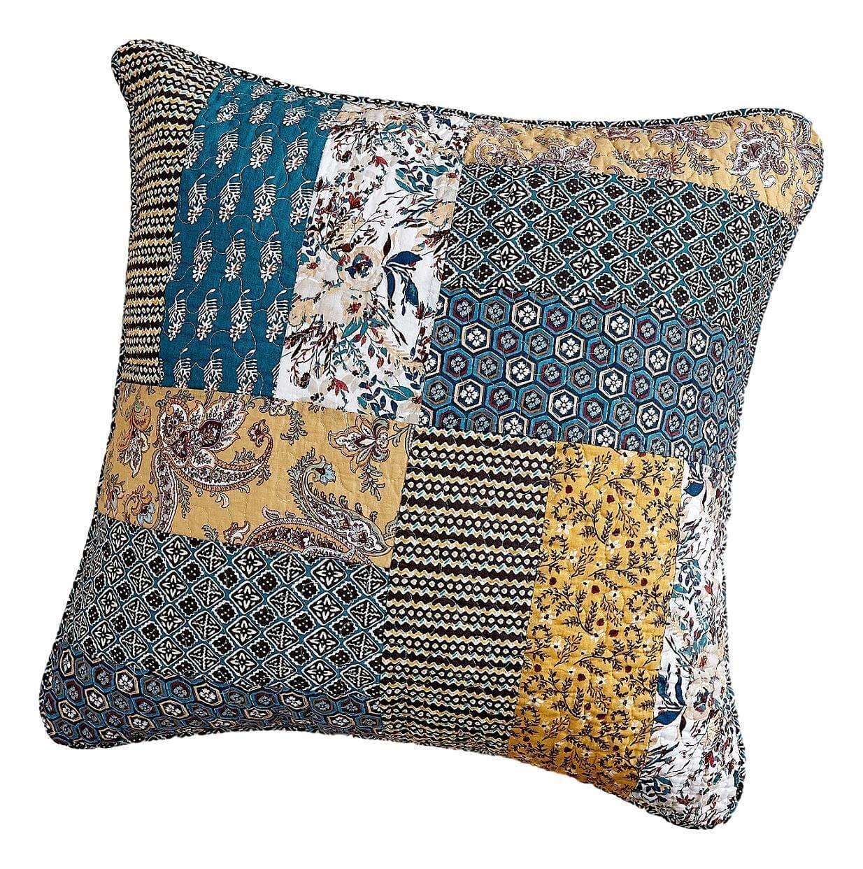DaDalogy Bedding Set of 2 Honey Cove Floral Patchwork Throw Pillow Covers, 18" x 18" (JHW957) DaDalogy Bedding Collection