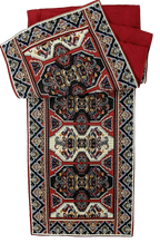 DaDalogy Elegant Majestic Kilim Red Persian Rug Ornate Floral Woven Tapestry Table Runner (18195)