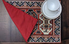 DaDalogy Set of 4-Pieces Majestic Kilim Red Persian Rug Woven Tapestry Placemats 13” x 19” (18195) DaDalogy Bedding Collection