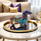 Colorful Swirl Dachshund Figurine, Resin Collectible Dog Sculpture, Versatile Room Decor, Ideal for Home... - House Of Avana
