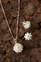 Daffodil Stud Earrings & Protea Floral Necklace Bundle Kanju Interiors