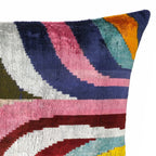 Dandy Silk Velvet Ikat Throw Pillow Cover X 24, detail shot - House Of Avana