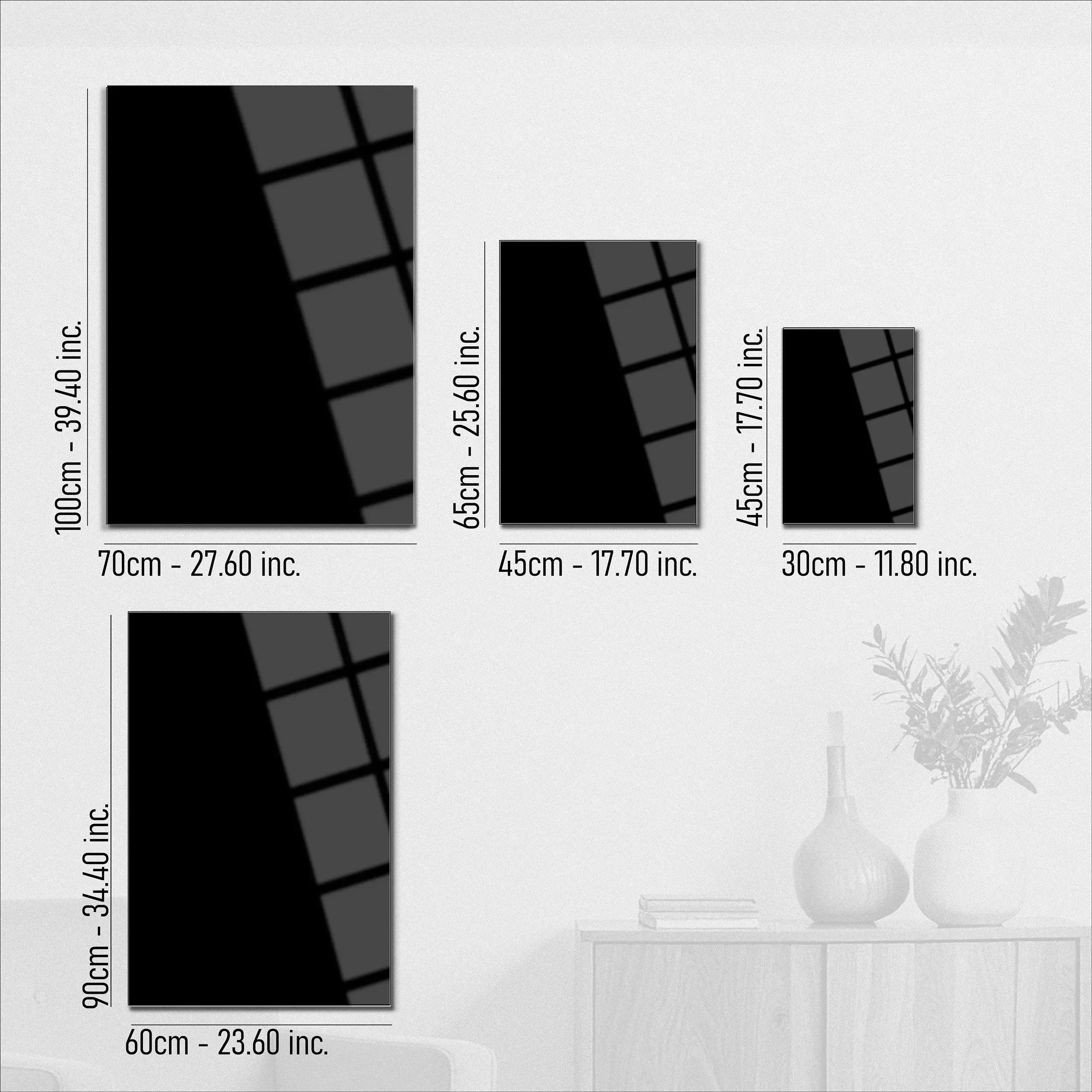 Dark Brutalist Architecture Glass Wall Art – Monolithic Structure UV Print-KAFCD025 Peony Atelier