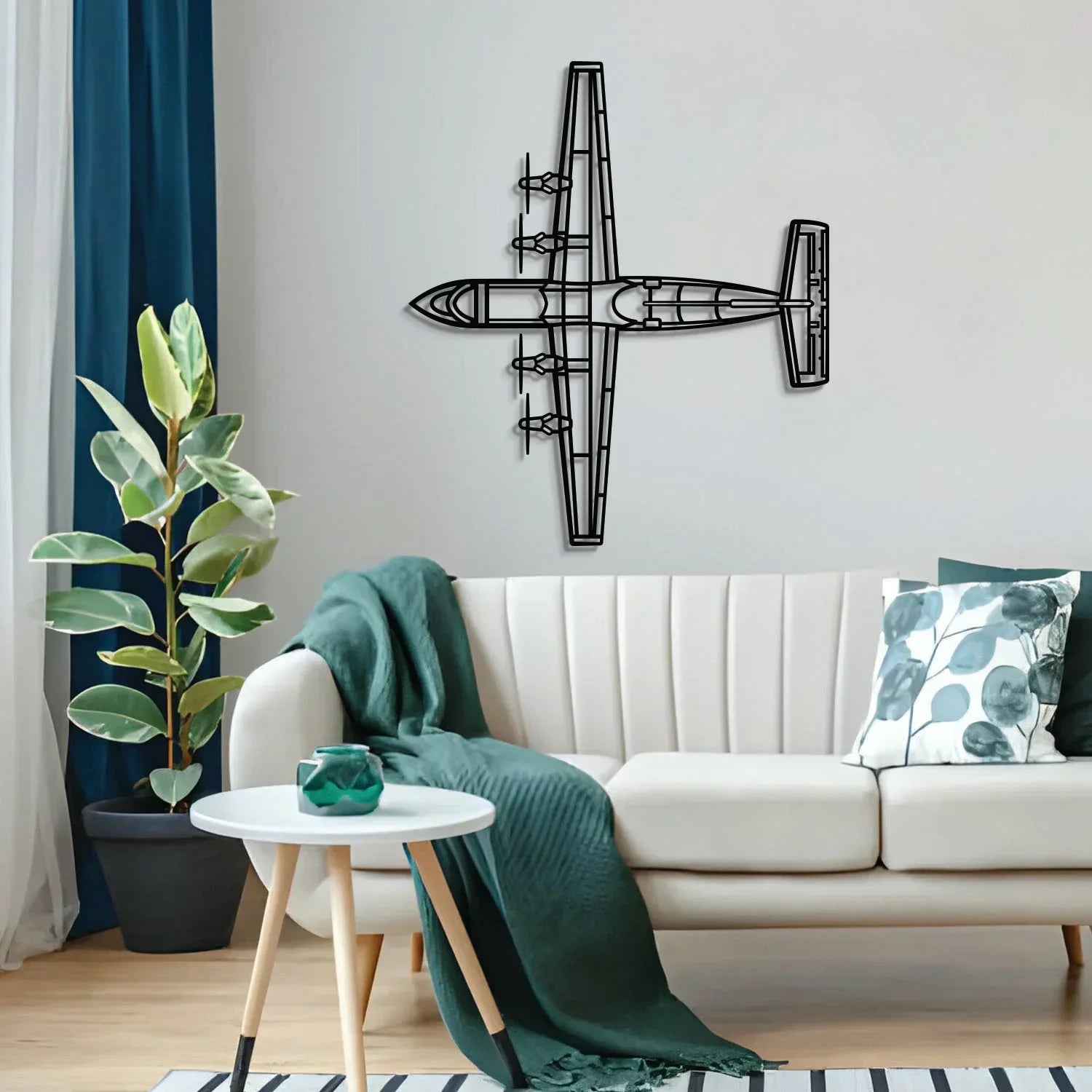 Dash Dhc-7 Top Metal Aircraft Wall Art - Ncp0545, detail shot - House Of Avana
