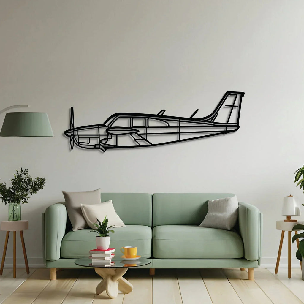 Debonair Metal Aircraft Wall Art - Ncp0546, side view - House Of Avana