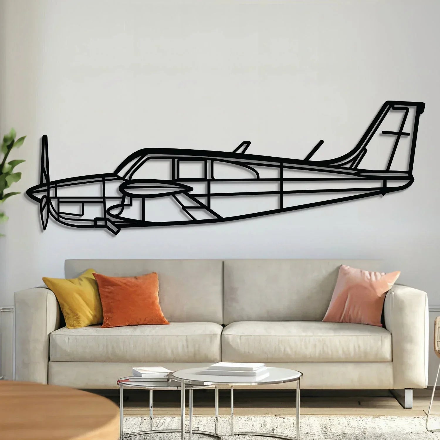 Debonair Metal Aircraft Wall Art - Ncp0546, front view - House Of Avana