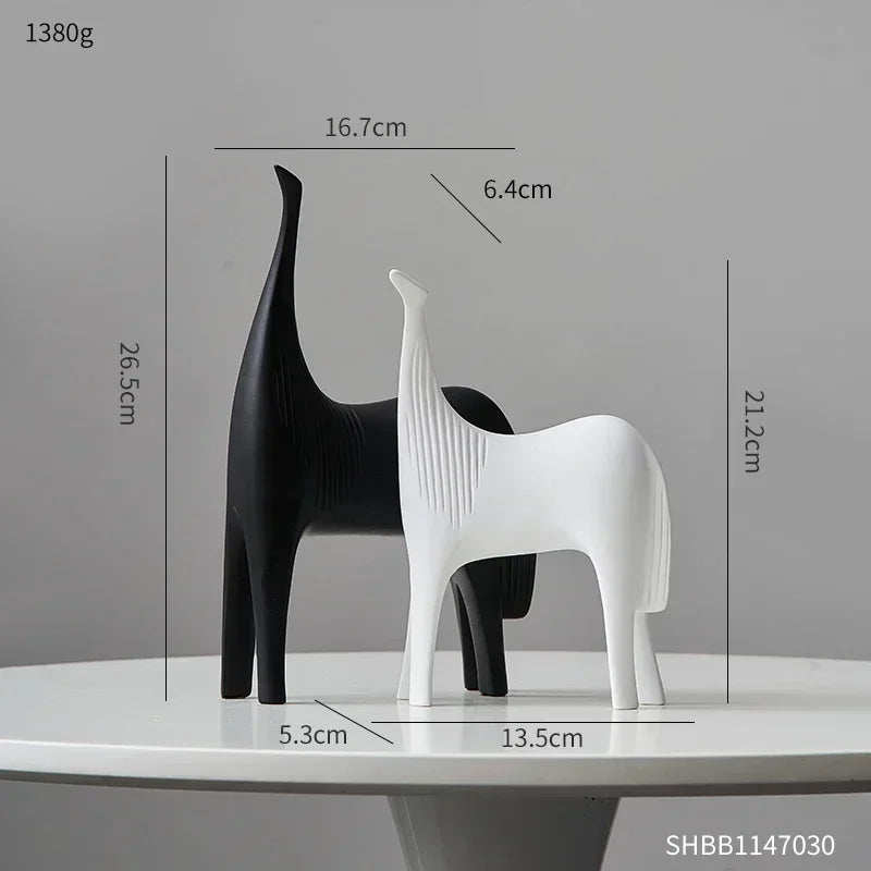 Creative Home Decor Abstract S Horse Statue Living Room Decor Animal Sculpture Office Desk Accessories... - House Of Avana