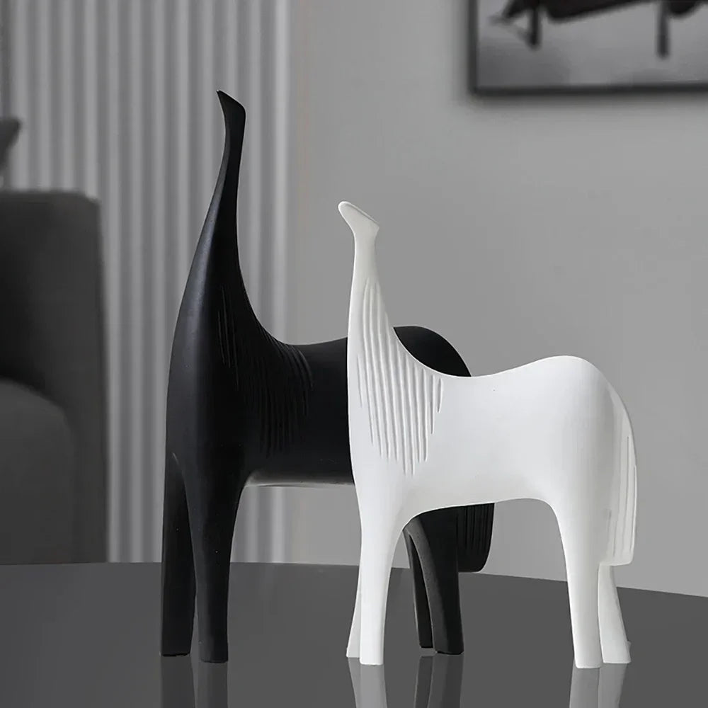 Creative Home Decor Abstract S Horse Statue Living Room Decor Animal Sculpture Office Desk Accessories... - House Of Avana