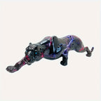 Decorative Cheetah Figurine with Lightning Pattern, front view - House Of Avana