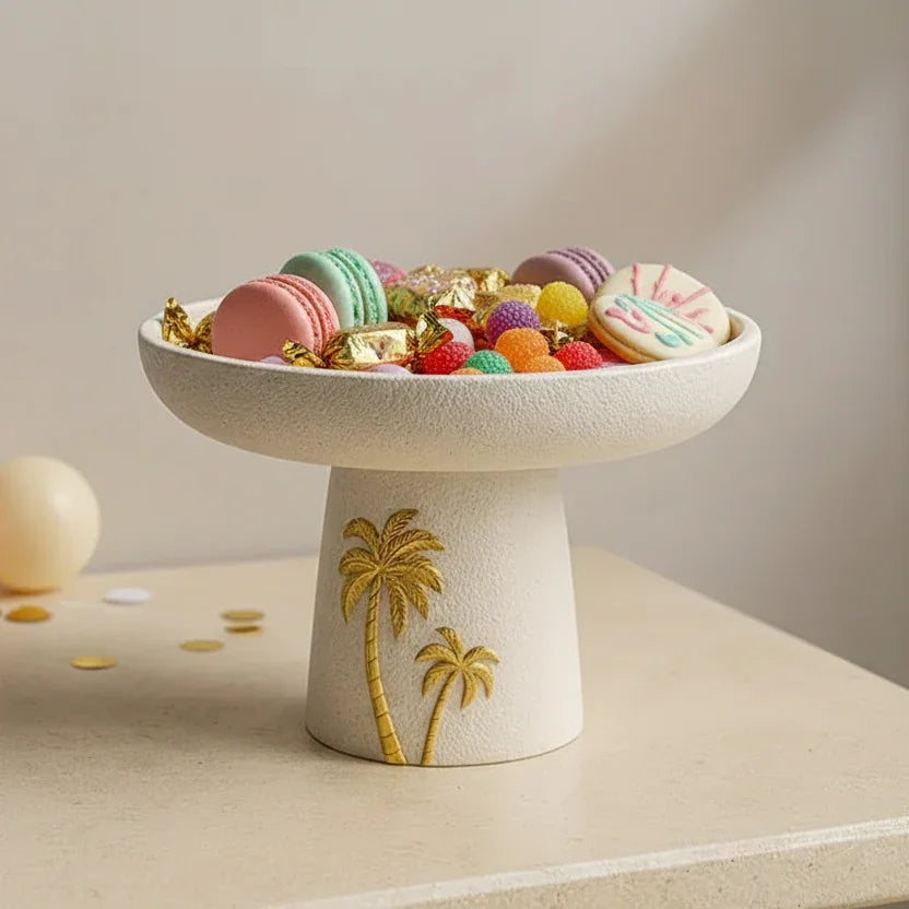Decorative Tray - Palm Tree Design Ceramic Small