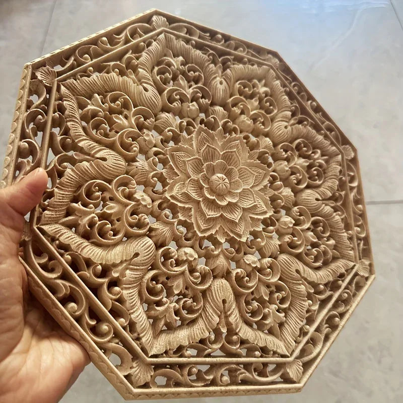 Wall Art - Decorative Wooden Octagonal, front view - House Of Avana