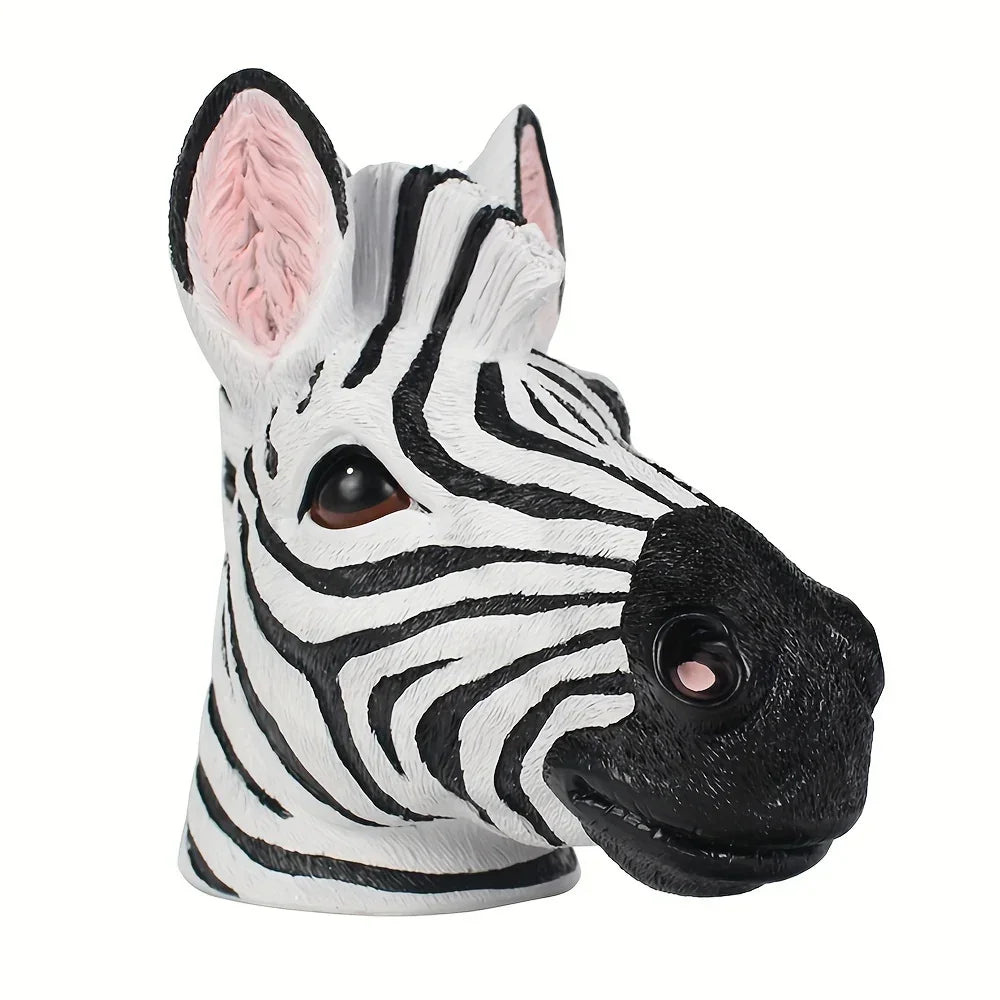 Zebra Bust - Vintage Colorful Sculpture, back view - House Of Avana