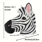 Zebra Bust - Vintage Colorful Sculpture, detail shot - House Of Avana