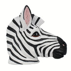 Zebra Bust - Vintage Colorful Sculpture, angled view - House Of Avana