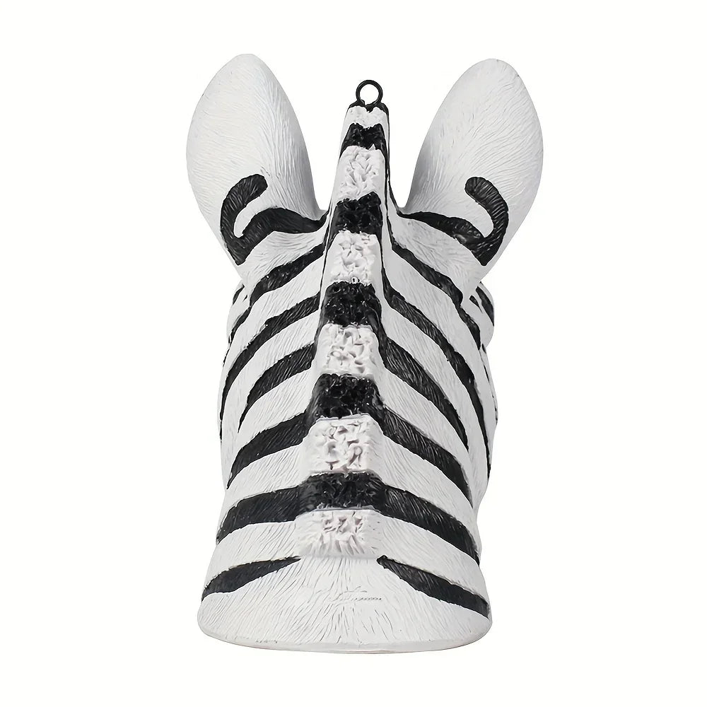 Zebra Bust - Vintage Colorful Sculpture, angled view - House Of Avana