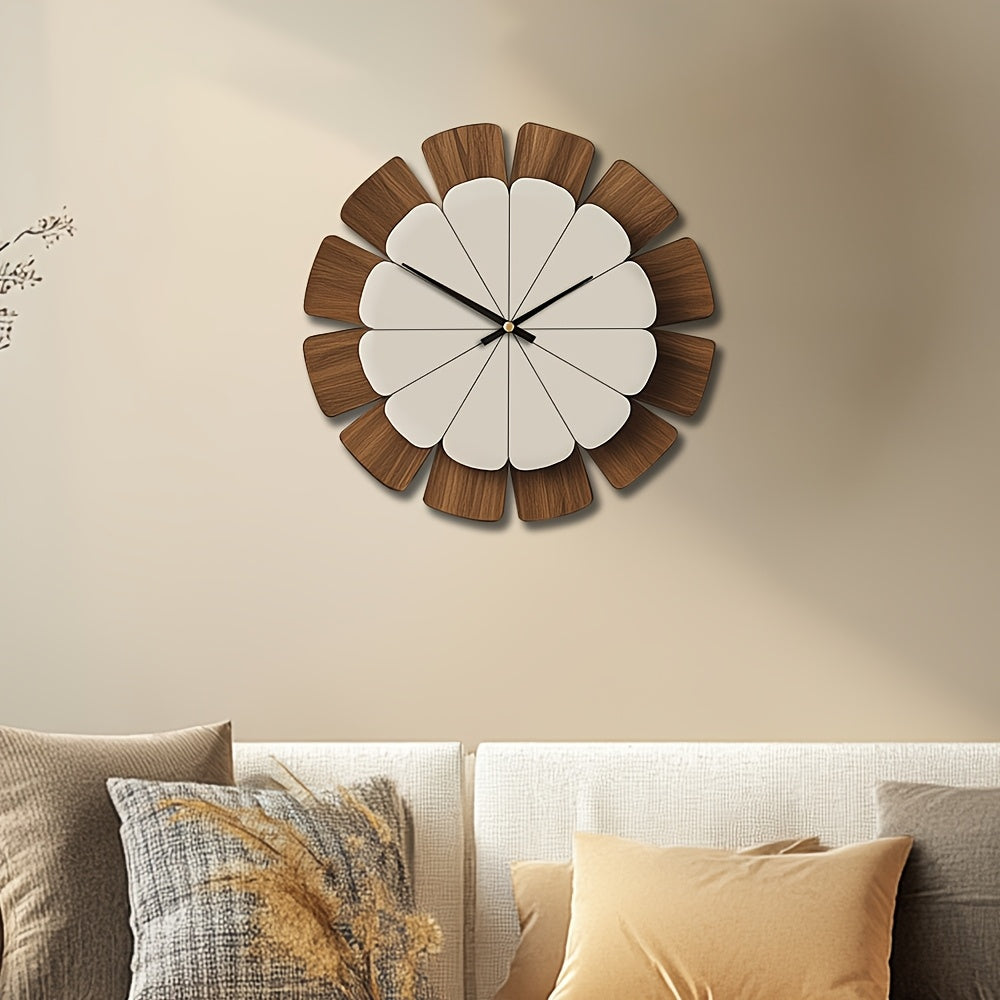 [Vintage Wooden Decor Clock] Decorative Wooden round Wall Clock Artistic Silent Clock Battery Operated Decor for Home 14 16 18 inch Vintage Wooden Clock Home Decor for Kitchen, Living Room, Bedroom, Office House Of Avana