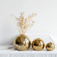 Golden Ball Ceramic Vase House Of Avana