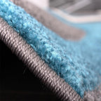 Designer Area Rug with Contour Cut and Modern Wave Pattern, detail shot - House Of Avana