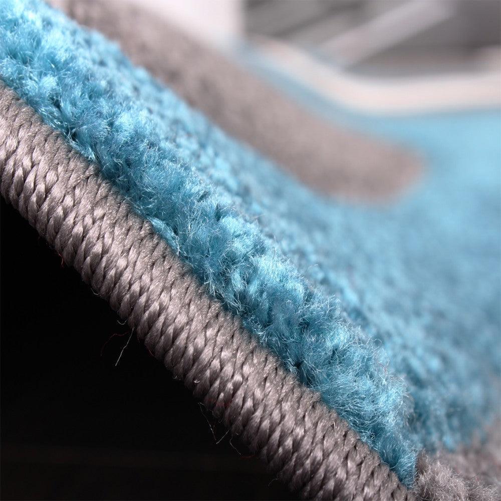 Designer Area Rug with Contour Cut and Modern Wave Pattern, detail shot - House Of Avana