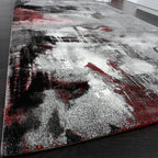 Designer Rug Canvas Artful Design - Mottled Grey Red Cream - House Of Avana