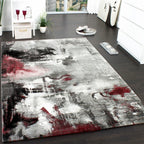 Designer Rug Canvas Artful Design - Mottled Grey Red Cream - House Of Avana