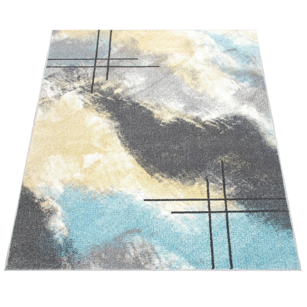 Designer Rug for Living Room, Pastel Colours, Colour Gradients, Abstract in Yellow - House Of Avana