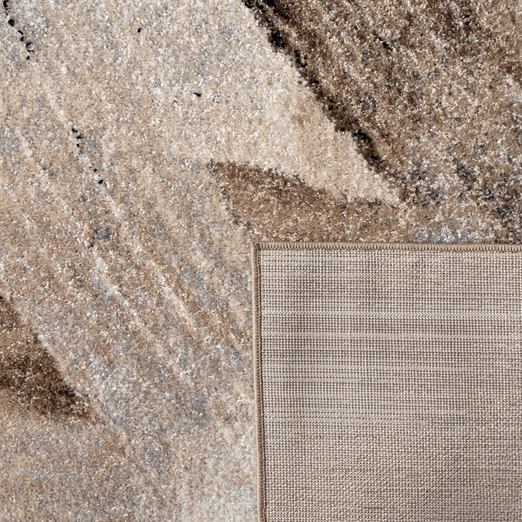 Designer Rug Mona with Artful Brushstroke Effect in Cream Brown Black - House Of Avana