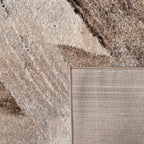 Designer Rug Mona with Artful Brushstroke Effect in Cream Brown Black - House Of Avana