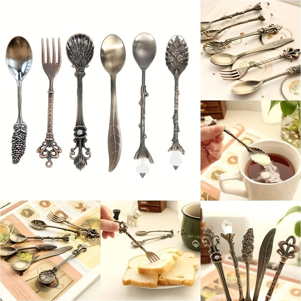 Dessert Spoons - Vintage Metal Golden
