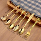 Dessert Spoons - Vintage Metal Golden