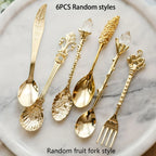 Dessert Spoons - Vintage Metal Golden