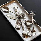 Dessert Spoons - Vintage Metal Golden