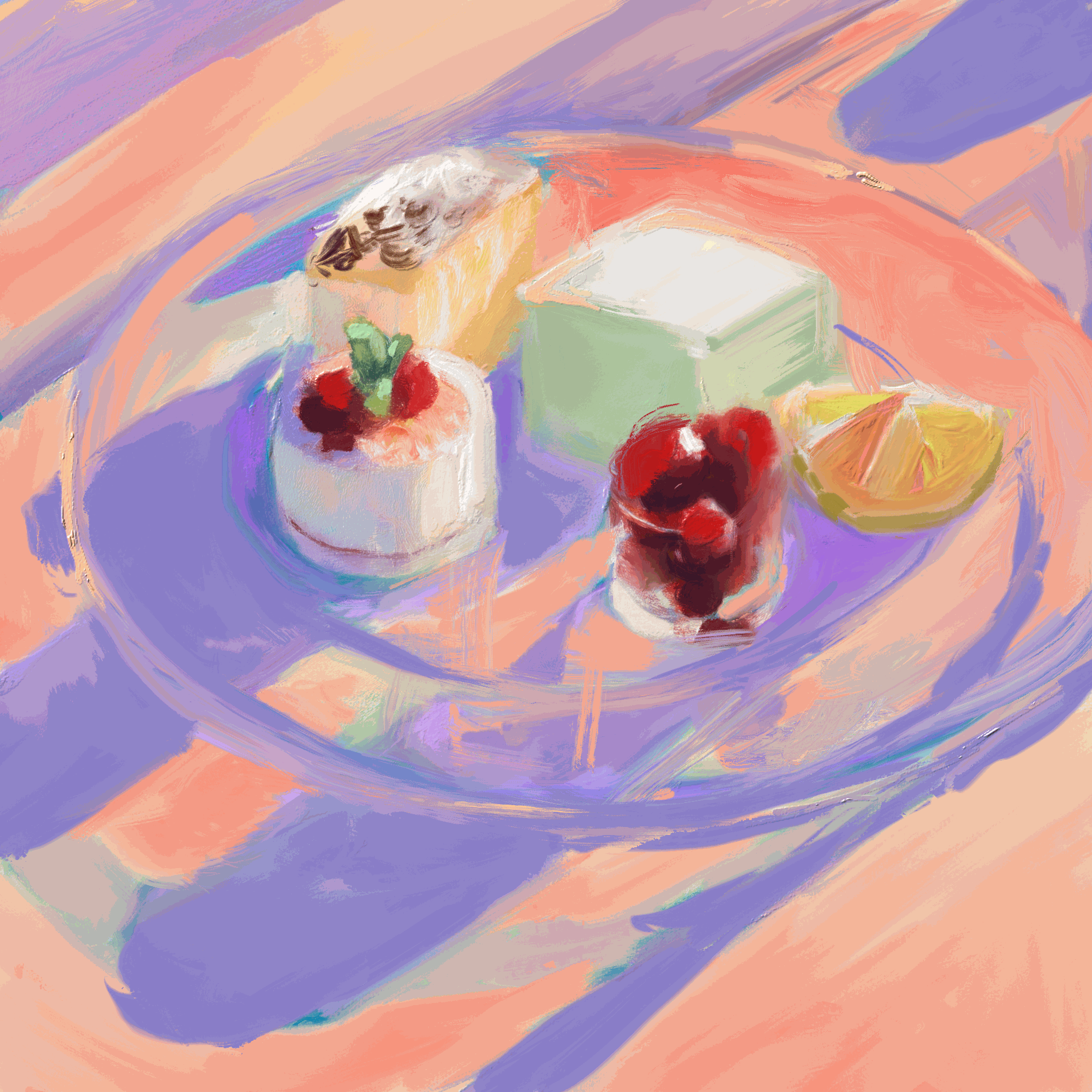 Dessert Bar Study Art Print – Sweet Treat Illustration for Kitchen & Dining Wall Décor, Archival Quality, Ready to Hang