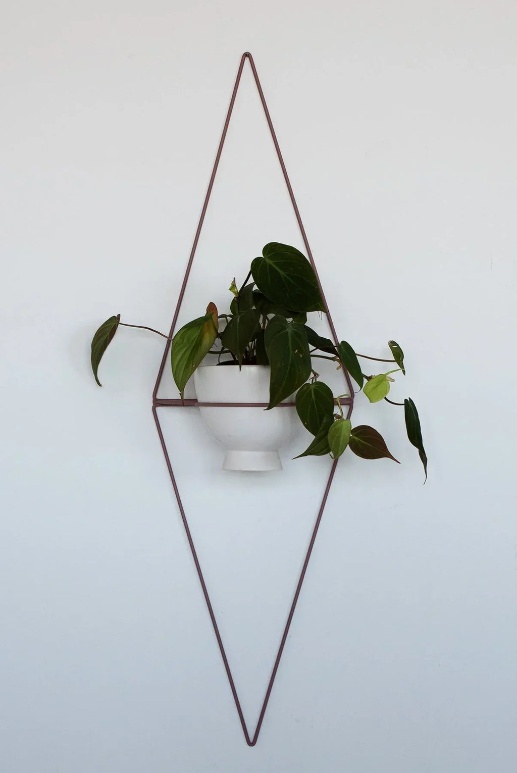 Diamond Wall Planter with Eye Design and Hanging Feature, angled view - House Of Avana