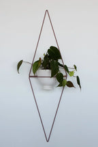 Diamond Wall Planter with Eye Design and Hanging Feature, angled view - House Of Avana