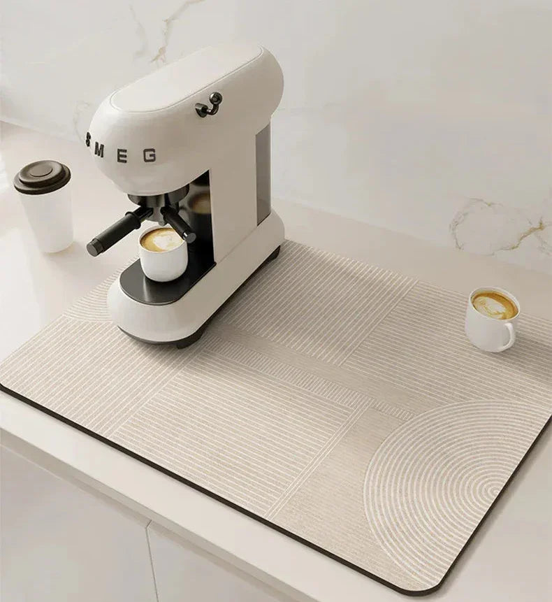Waterproof patterned mat for coffee machine