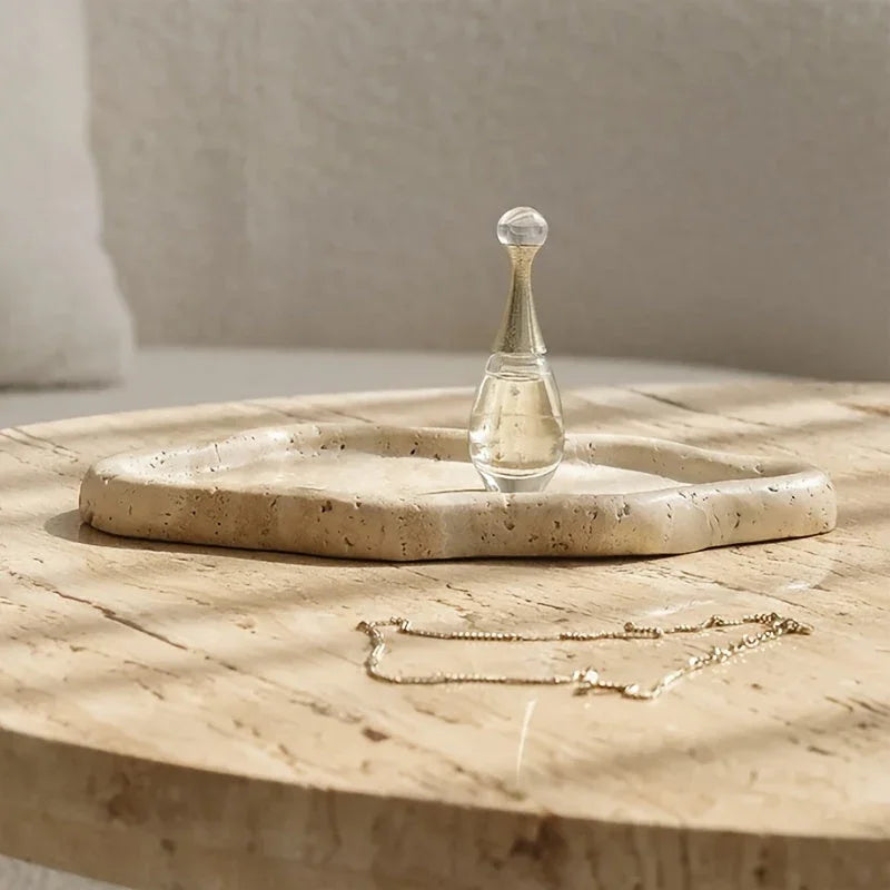 Marble Jewelry and Cosmetic Display Tray with Cloud Design, back view - House Of Avana