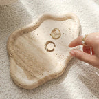 Marble Jewelry and Cosmetic Display Tray with Cloud Design, front view - House Of Avana [[SKU:HOA-WAL-042]]