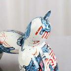 Decorative Colorful Handcrafted Dog Figurine, angled view - House Of Avana