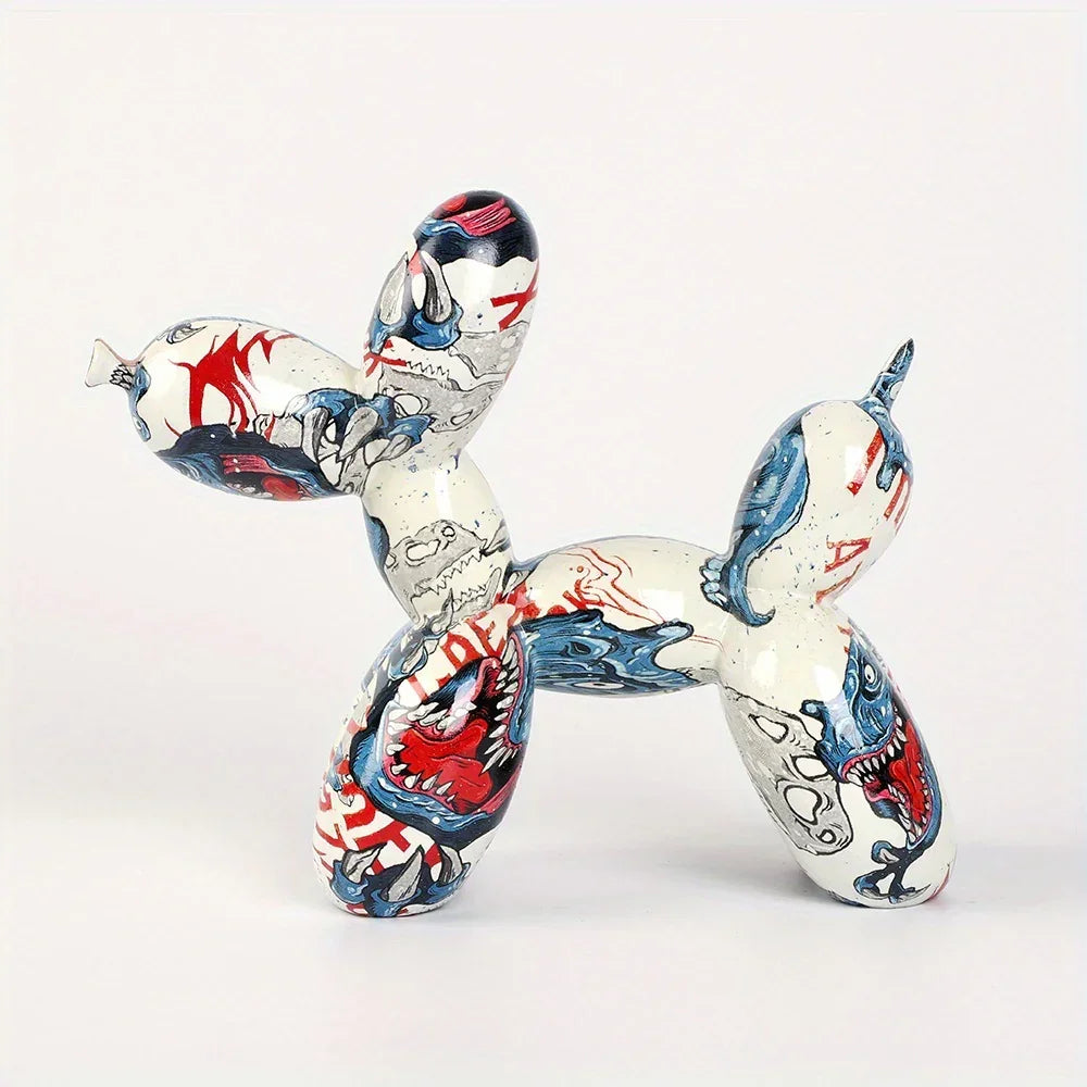 Decorative Colorful Handcrafted Dog Figurine, front view - House Of Avana