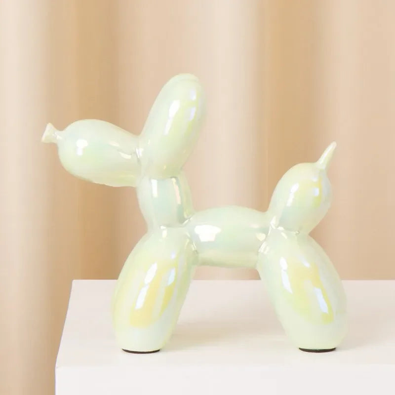 Vilead Ceramic Plating Balloon Dog Orange Figurines Animal Statue Handmade Sculpture Gold Sliver Modern Living Room Desk Decor - House Of Avana