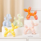 Vilead Ceramic Plating Balloon Dog Orange Figurines Animal Statue Handmade Sculpture Gold Sliver Modern Living Room Desk Decor - House Of Avana