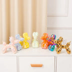 Vilead Ceramic Plating Balloon Dog Orange Figurines Animal Statue Handmade Sculpture Gold Sliver Modern Living Room Desk Decor - House Of Avana