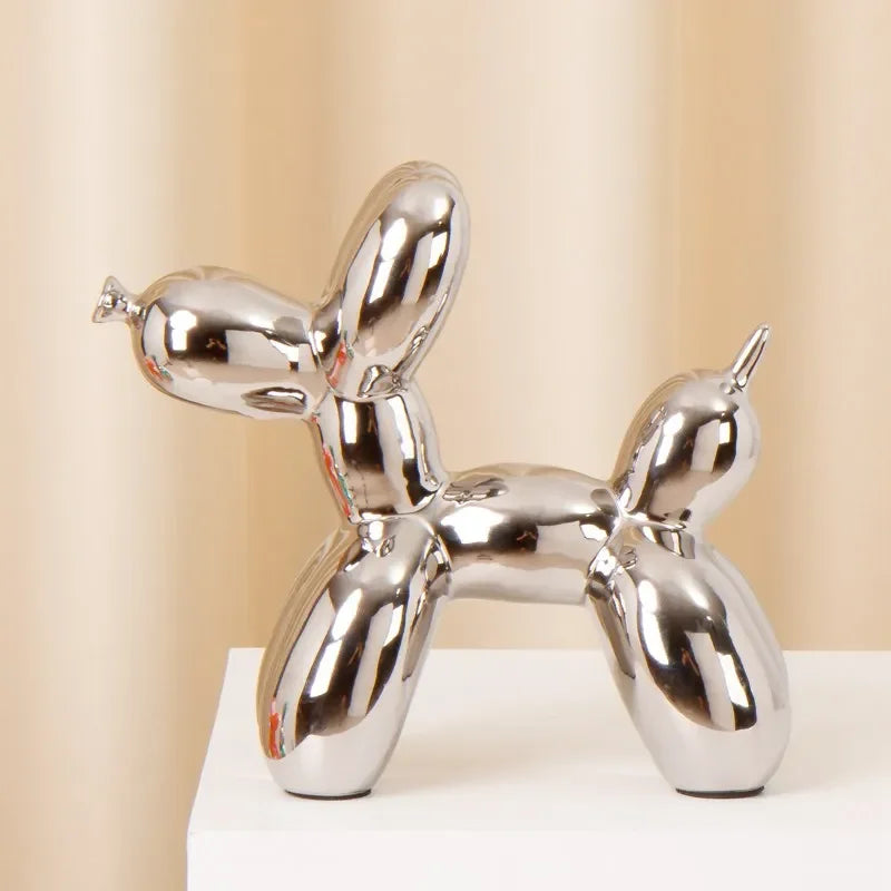 Vilead Ceramic Plating Balloon Dog Orange Figurines Animal Statue Handmade Sculpture Gold Sliver Modern Living Room Desk Decor - House Of Avana