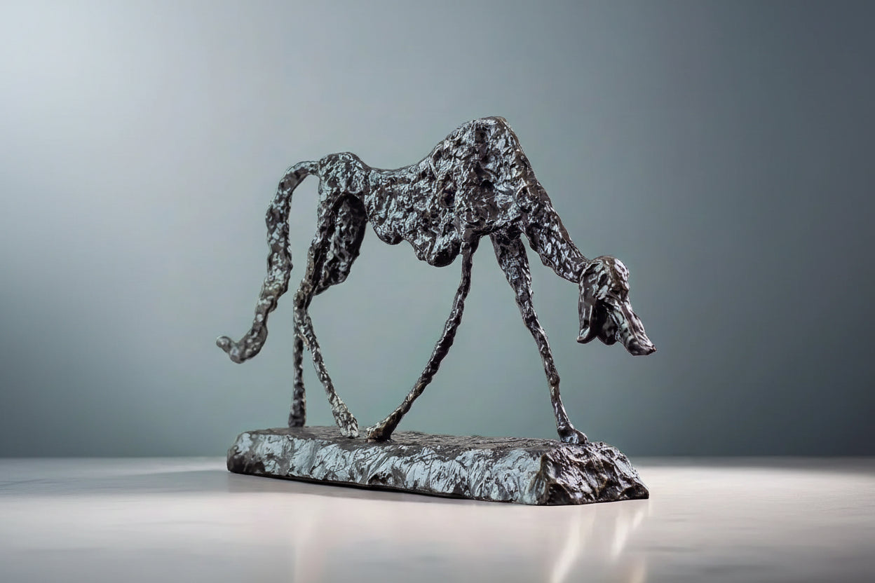 Giacometti Bronze Dog Statue Abstract Dog Sculpture Famous Replica Statuette Antique Art Crafts for Home... - House Of Avana
