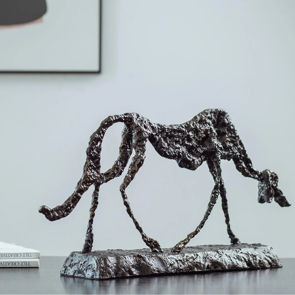 Giacometti Bronze Dog Statue Abstract Dog Sculpture Famous Replica Statuette Antique Art Crafts for Home... - House Of Avana
