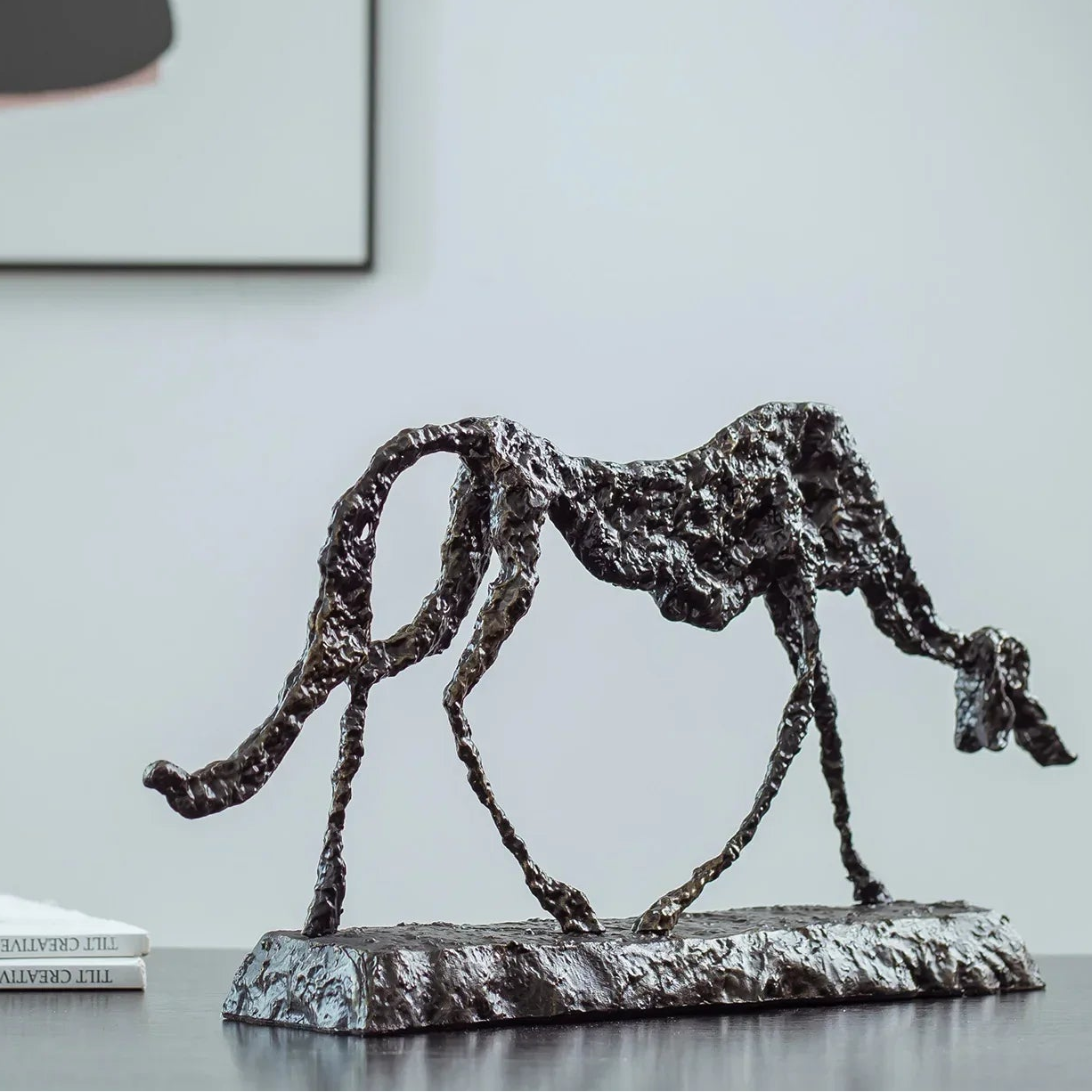 Giacometti Bronze Dog Statue Abstract Dog Sculpture Famous Replica Statuette Antique Art Crafts for Home... - House Of Avana