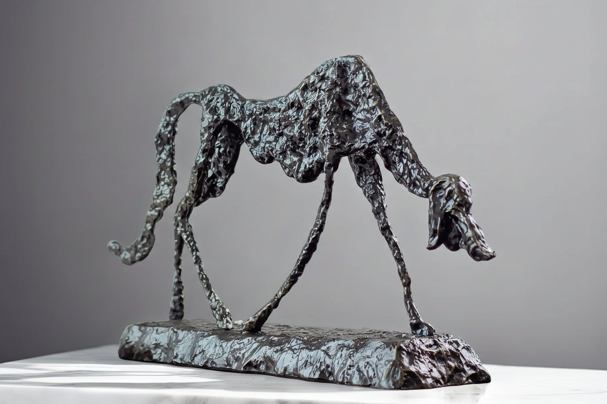 Giacometti Bronze Dog Statue Abstract Dog Sculpture Famous Replica Statuette Antique Art Crafts for Home... - House Of Avana