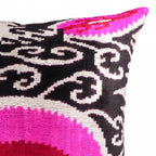 Dogon Silk Velvet Ikat Throw Pillow Cover, X 20, side view - House Of Avana