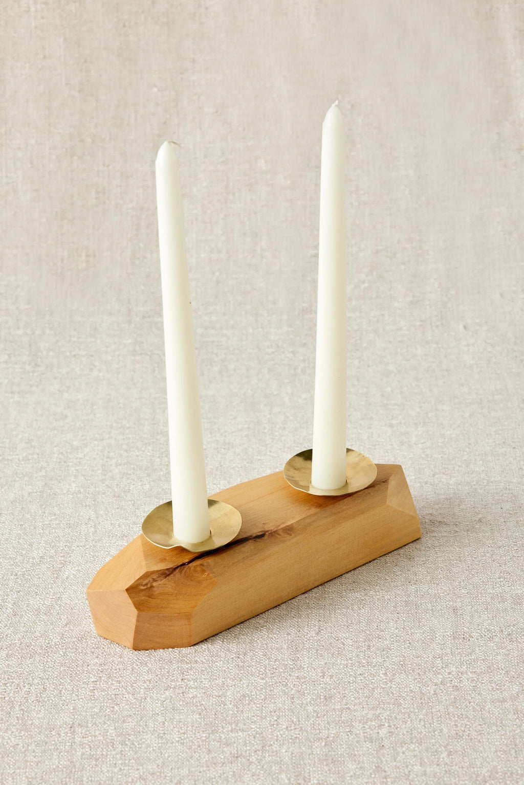 Double Wooden Incense and Candle Holder by Dor+Kie Kanju Interiors